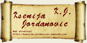Ksenija Jordanović vizit kartica